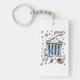 Llavero Dibujo del Partenón de Atenas Adorable