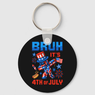 Llavero Dibujo Divertido 4 De Julio Bruh Usa Chaval Pixel 