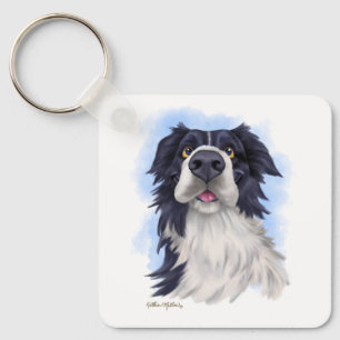 Llavero Dibujo divertido de Border Collie 