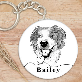 Llavero Dibujo manual personalizado de perro pastor austra