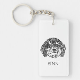 Llavero Dibujo personalizado a mano de perro de Cavoodle