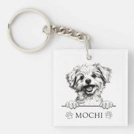 Llavero Dibujo personalizado a mano de perro de Pomapoo