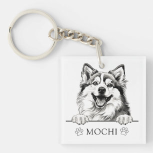 Llavero Dibujo personalizado a mano de perro de Pomsky