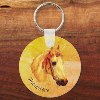 Llavero Dibujo personalizado de cabeza de caballo de arte 
