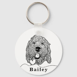 Llavero Dibujo personalizado del perro personalizado Golde