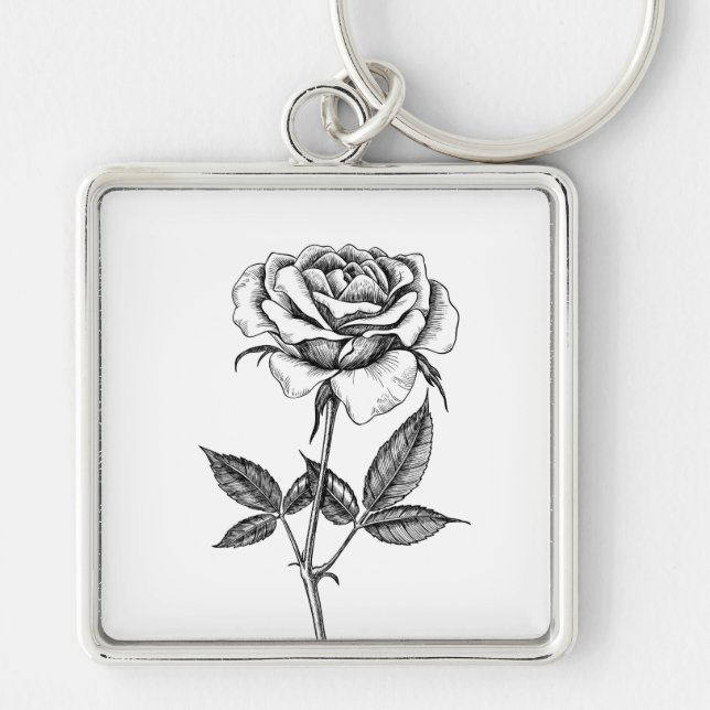 Llavero dibujo Rosa (Frente)
