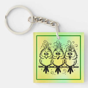 Llavero Dibujos Animados de Pájaros Divertidos-56456