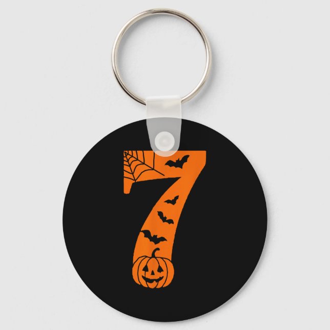 Llavero Dicho divertido de meme número 7 Halloween 6 7 Sei (Anverso)
