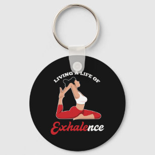 Llavero Dichos de yoga con pose exhalar y respiración