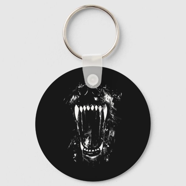 Llavero Dientes de lobo perro vampiro monstruo de terror d (Anverso)