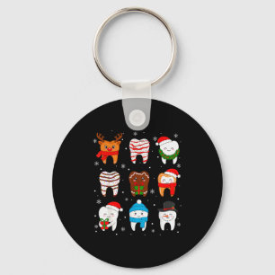 Llavero Dientes De Navidad Dental Divertido Dentista Lindo