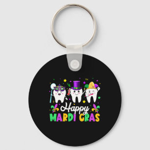 Llavero Dientes divertidos Feliz Mardi Gras Dental Squad D