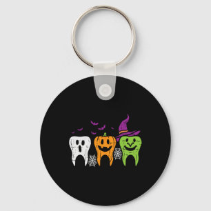 Llavero Dientes Fantasma Calabaza Bruja Lindo Dental Hallo