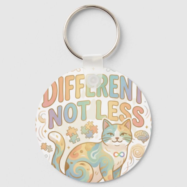 Llavero Different Not Less Neurodiversity Cat Autism Accep (Anverso)