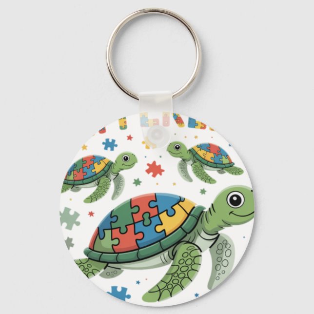 Llavero Different Puzzle Turtle Autism Awareness Day Autis (Anverso)