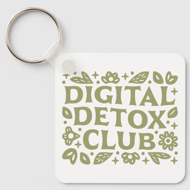 Llavero Digital detox club wellness girl aesthetic (Anverso)