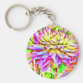 Llavero Digital Watercolor Dahlia