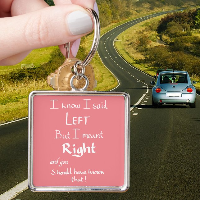 Llavero Dije Que Dejó Diversas Direcciones Discutiendo Cit (Funny driving directions quote pink keyring)