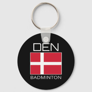 Llavero Dinamarca Equipo de Badminton Atleta Danés Bandera