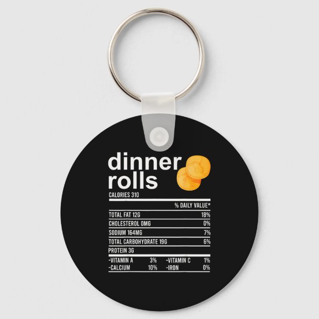 Llavero Dinner Rolls Nutrition Facts Apparel Funny Thanksg (Anverso)