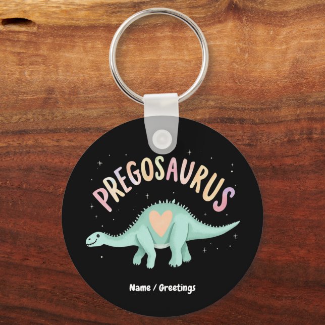 Llavero Dino gracioso de Groovy Pregosaurus (Anverso)
