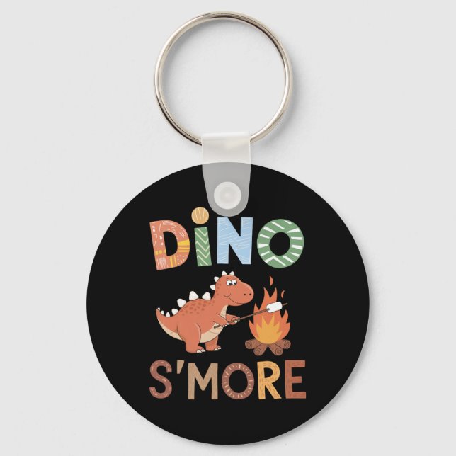 Llavero Dino S'more Dinosaur Trex Camping Smores Kawaii S' (Anverso)