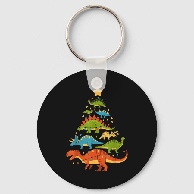 Llavero Dinosaur Christmas Tree Dino Trex Dinosaur Lover C (Anverso)