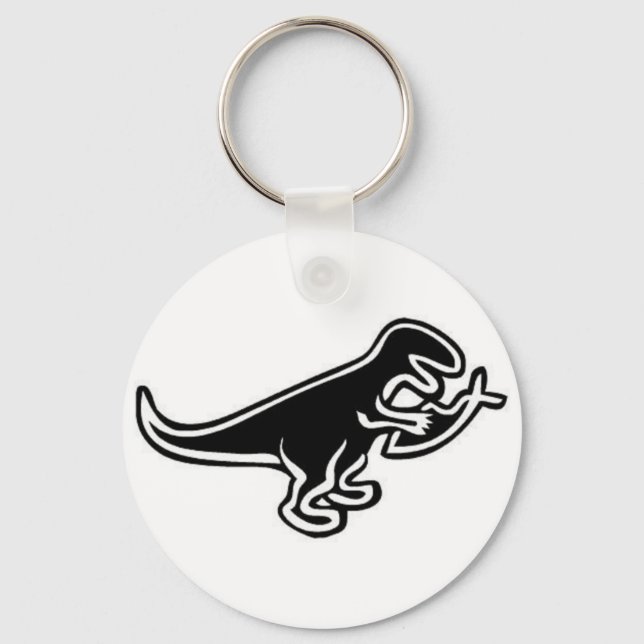 Llavero Dinosaur Eating Jesus Fish (Anverso)