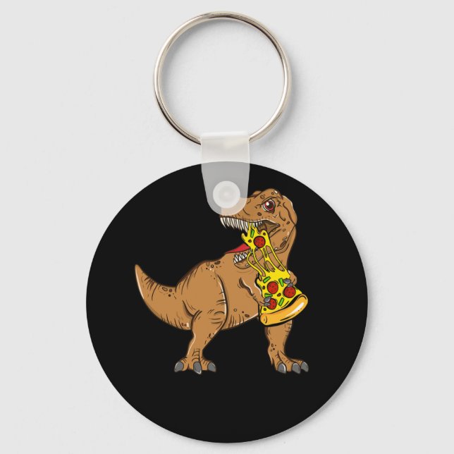 Llavero Dinosaur Pizza Slice Lover (Anverso)