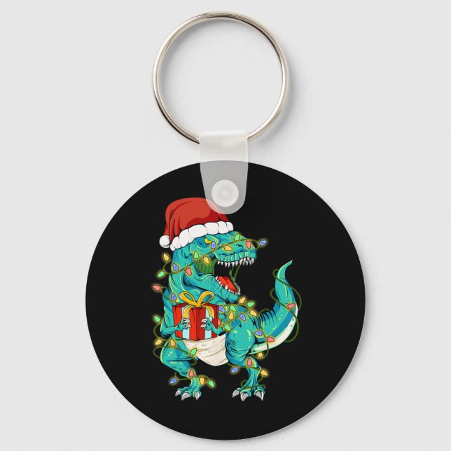 Llavero Dinosaur Santa para niños Chicas de Navidad (Anverso)