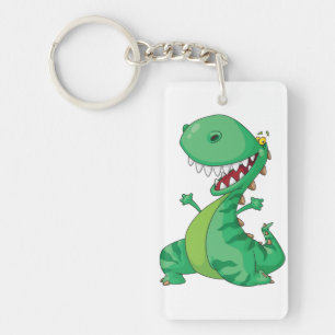 Llavero Dinosaurio de dibujos animados divertido rugiendo 