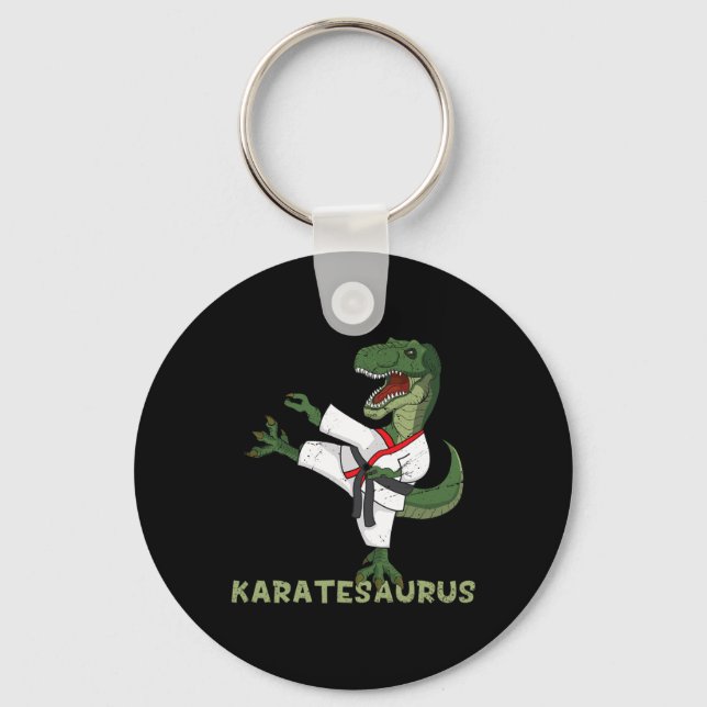 Llavero Dinosaurio de Karate Divertido Karatesaurus T-rex  (Anverso)