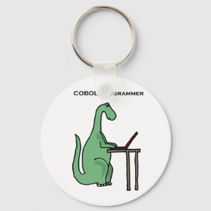 Llavero Dinosaurio divertido del programador de COBOL