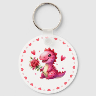 Llavero Dinosaurio El día de San Valentín lindo
