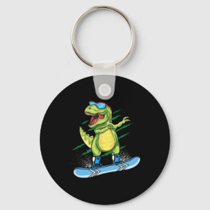 Llavero Dinosaurio genial haciendo snowboard patinando Dab