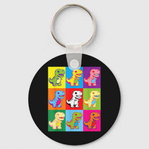 Llavero Dinosaurio Kawaii Lindo Arte Pop Niños Hombres Muj