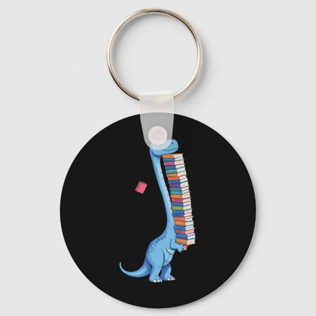 Llavero Dinosaurio que lleva un libro leyendo Dino  (Anverso)