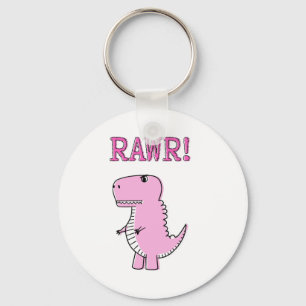 Llavero Dinosaurio T-Rex, Personalizado Rosa Cuto Y Enojad