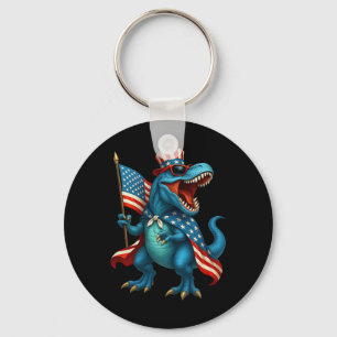 Llavero Dinosaurio T Rex Rugiente Bandera Americana 4 De J