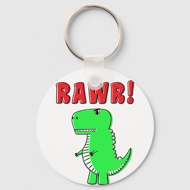 Llavero Dinosaurio T-Rex, Un Personalizado Verde Aburrido  (Anverso)