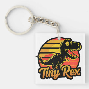 Llavero Dinosaurio Trex Divertido Vintage en Puesta del So