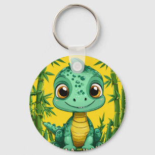 Llavero Dinosaurio verde de dibujos animados adorable