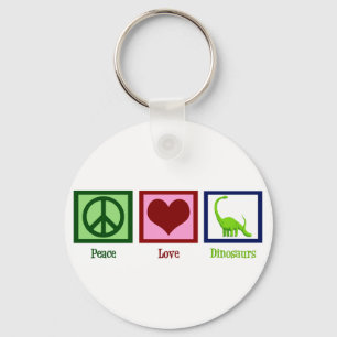 Llavero Dinosaurios de amor por la paz