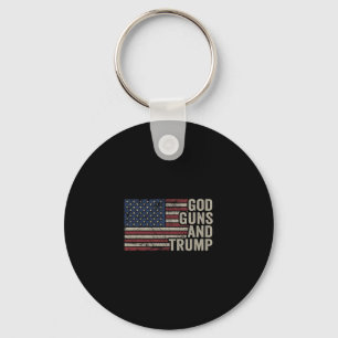 Llavero Dios Armas Y Trump - Divertido Republicano Pro Dio