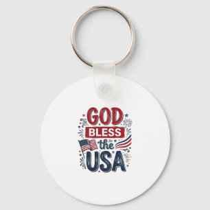Llavero Dios bendiga a Estados Unidos Camiseta vintage pat