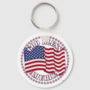 Llavero Dios Bendiga A Estados Unidos Con La Bandera De Es