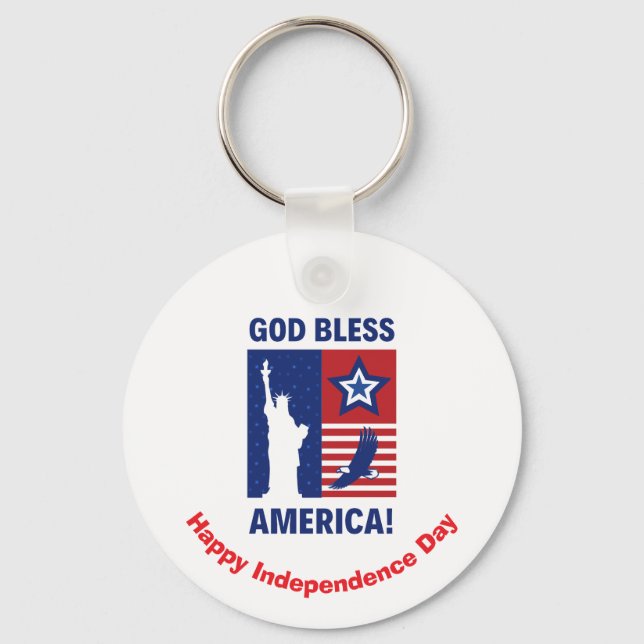 Llavero "Dios bendiga a Estados Unidos" Personalizado de S (Anverso)