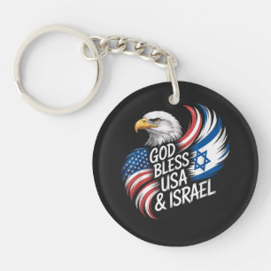 Llavero Dios bendiga a Israel EE. UU.