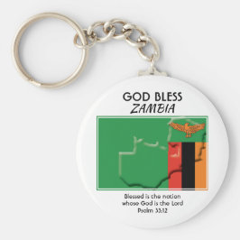 Llavero Dios bendiga a ZAMBIA | Bandera patriótica zambian