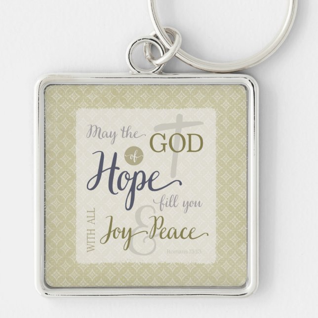 Llavero Dios de esperanza te llena de alegría y paz (Frente)